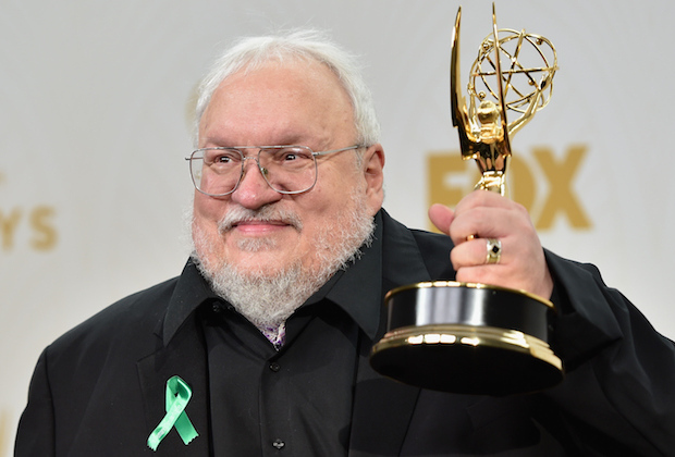 LOS ANGELES, CA - SEPTEMBER 20:  Writer George R. R. Martin, winner of Outstanding Drama Series for 'Game of Thrones', poses in the press room at the 67th Annual Primetime Emmy Awards at Microsoft Theater on September 20, 2015 in Los Angeles, California.  (Photo by Alberto E. Rodriguez/Getty Images)