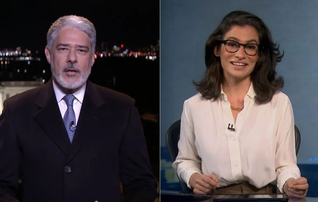 William Bonner homenageia Renata Vasconcellos no ao vivo 1 William Bonner homenageia Renata Vasconcellos no ao vivo