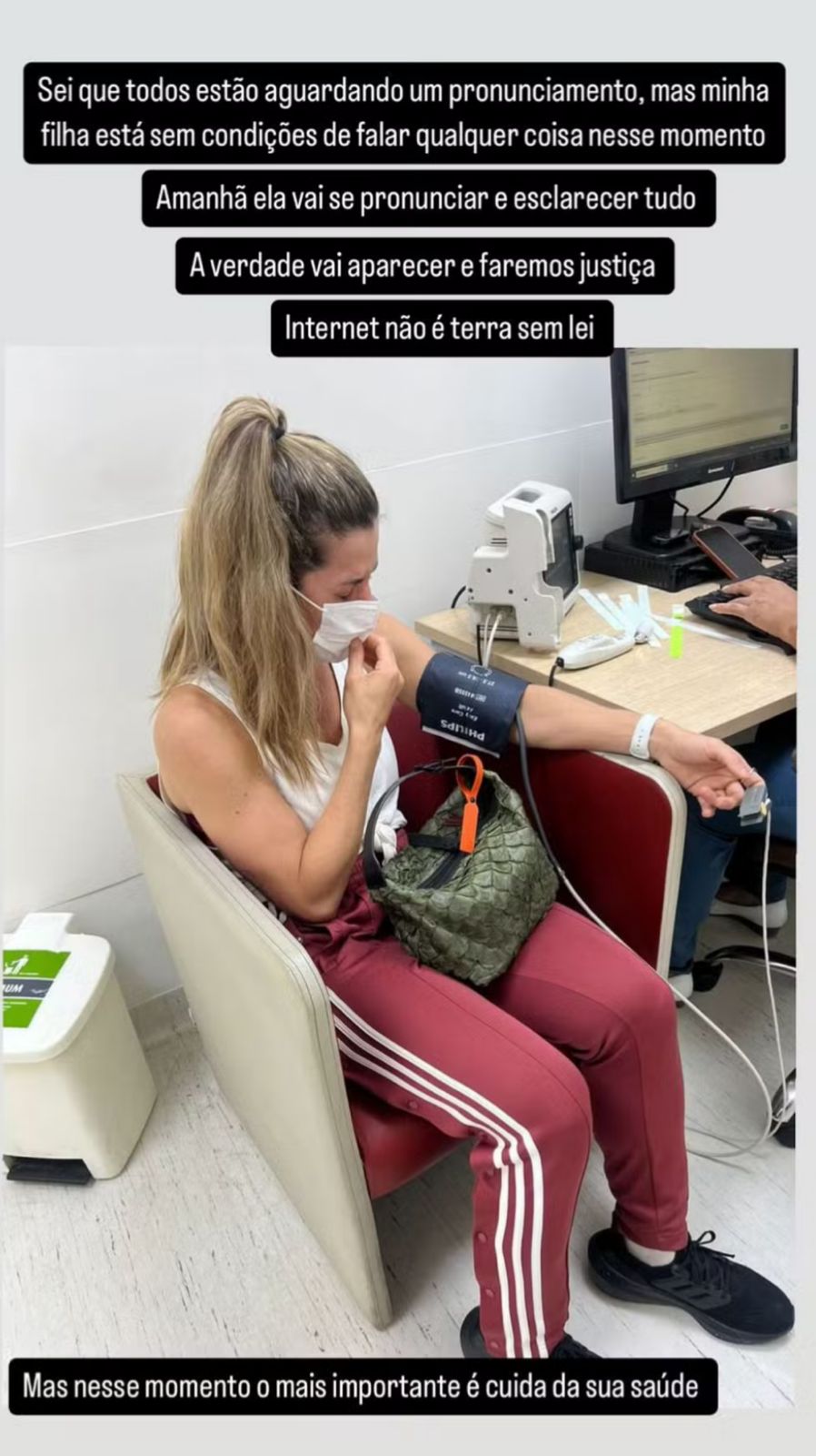 Sylvia Minerato em seu stories do perfil do Instagram