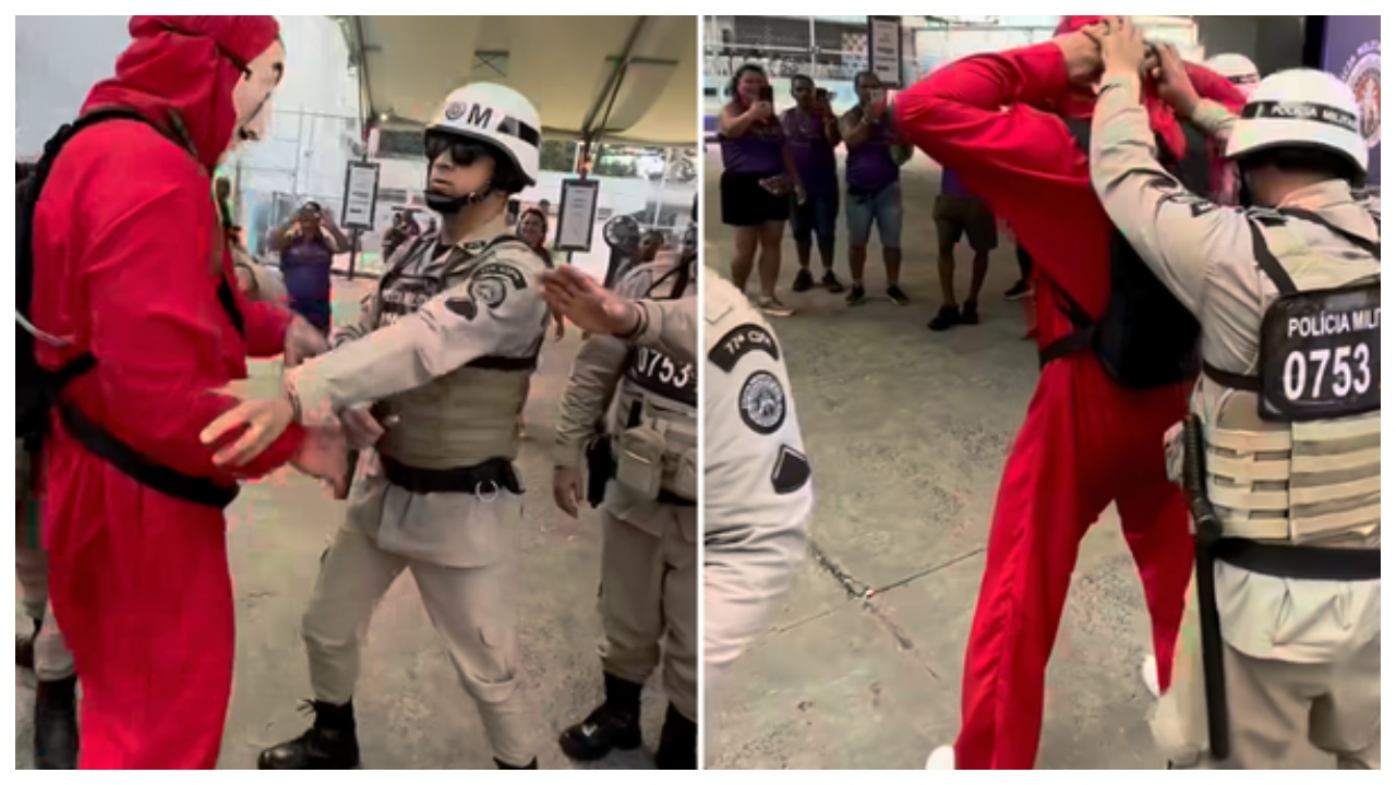 Fantasiado, Xanddy é abordado por policiais no Carnaval de Salvador 1 fantasiado xanddy e abordado por policiais no carnaval de salvador