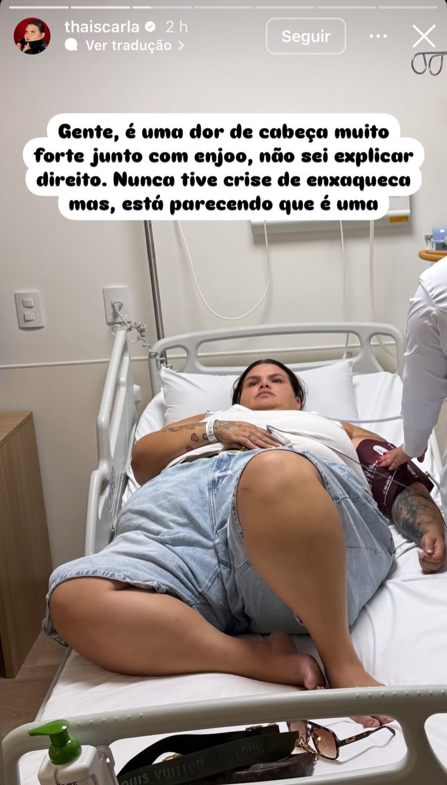 Influenciadora Thaís Carla é internada às pressas 2 Thaís Carla via Instagram storie
