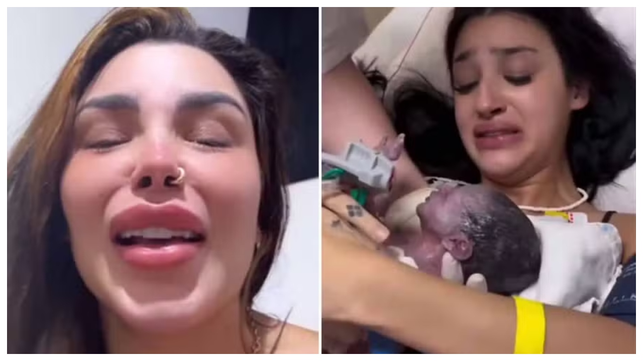bia miranda mostra o rostinho da filha maysha pela primeira vez
